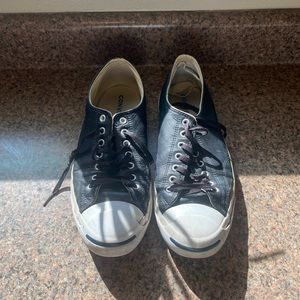 Black leather Jack Purcell Converse mens sz 12